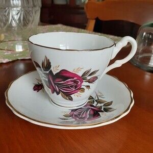Consort fine bone china Rose tea cup saucer serveware coffee floral